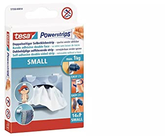 tesa Powerstrips® SMALL für max. 1 kg, Packung mit 14 Strips (2 Packungen = 28 Strips)