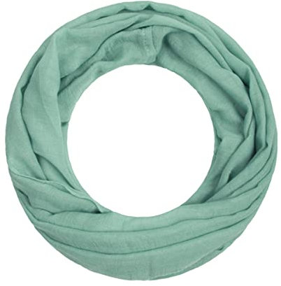 Majea Loop Alice schmaler Damen-Schal Loop Frühlingsschal Schlauchschal Rundschal Tuch uni unisex unifarben einfarbig Halstuch (jade)