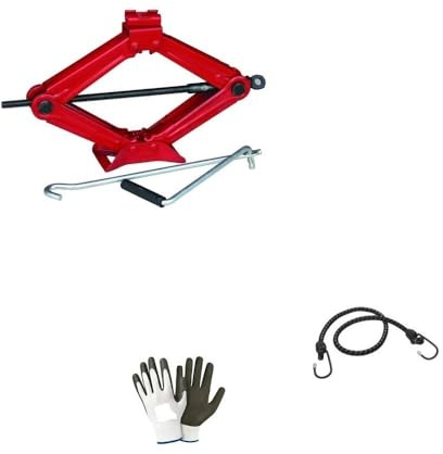 Compatible con Land Rover Discovery Sport Gato pantógrafo con barra giratoria para elevar neumáticos de coche con asa y base de acero universal hasta 2 toneladas.
