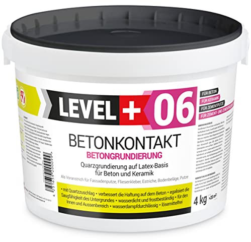 LEVEL PLUS 06 Betonkontakt 4 kg Haftbrücke Haftputzgrund Putzgrund Beton Putze Keramik Betonfarbe