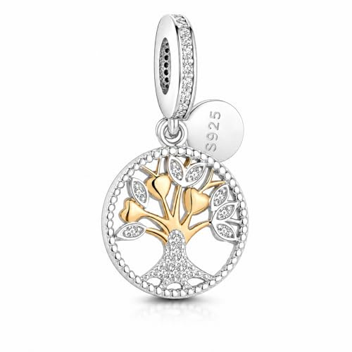 MariaFonte Breloque Charm New 2025 Arbre Vie Pendentif Original Charming Bead Argent 925 Coeur Maman Compatible Rose Porte-bonheur Famille Noël Femme Bracelet Fille Bracelet Set Infini Dad Chat