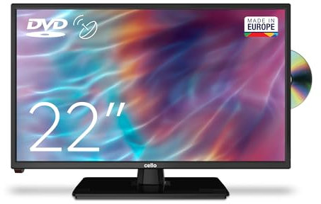 Cello C2220FSDE 22 (54,6 cm Diagonale) Full HD LED TV mit eingebautem DVD Player und DVBT2 S2 Triple Tuner, Schwarz