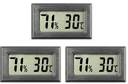 HYNNIO Mini Digital Thermometer Hygrometer, Large Number Display Temperature Humidity Meters Gauge for Home Car Greenhouse Office Jars (3)