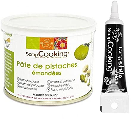 Pasta de pistachos + tubo de glaseado negro