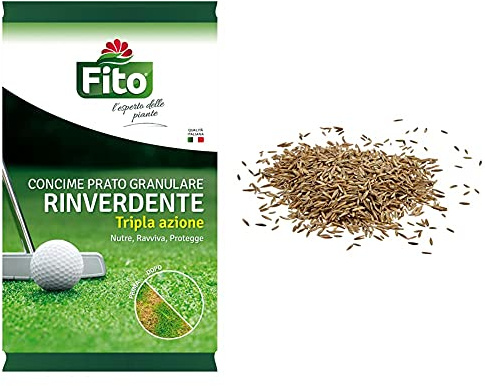 Fito Rinverdente Antimuschio Granulare Concime A Tripa Azione, Verde, 22X23.7X15 Cm & Sementi Batlle - Prato Rustico E Decorativo