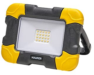 MAURER - Foco Led Plano Recargable 10 Watt. 800 Lumenes Luz blanca 4000ºK Protección IP44. Portatil Proyector Led Obras
