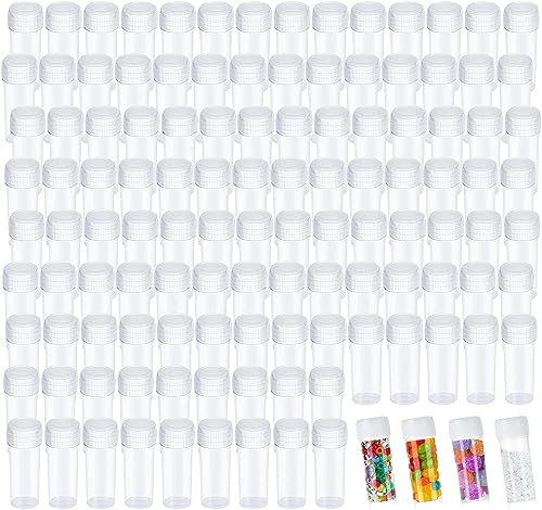 GZcaiyun Kleine Plastikflaschen zum Befüllen 5ml mit Deckel, 120 Stück | Transparente Kleine Plastikflasche für Flüssigpulverkapseln, Feste körnige Artikel