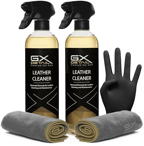 GxDetail Limpiador de Cuero y Piel 1 Litro - Limpia, protege y ayuda a mantener las superficies nuevas - Limpiador de Asientos de coche de Cuero - Leather Cleaner - Fácil Aplicación.