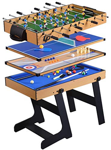 Folding 4 in 1 Foosball Table Game - Football/Table Tennis/Bowling/Billiard Game - 40lb