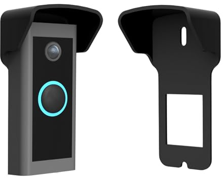 Mars Outpost No Drill Rain Cover for Video Doorbell Wired (Model 5AT3T5) Hood Anti-Glare Protection Weather Protector Rain Shield No-Drill Weatherproof Snow Sun Shade Made in UK