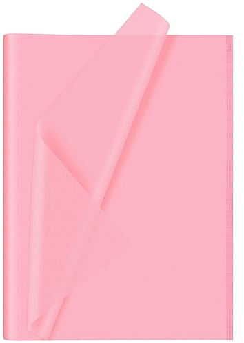 KRORIN 60 ark rosa papper konst presentförpackning papper bulk för gör-det-själv hantverk dekor födelsedag högtid flickor fest (50 x 36,8 cm)