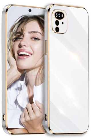 POUHYE Funda para Motorola Moto G22 Carcasa Silicona, Protección Cámara Ultra Fina Galvanizado Suave TPU Bumper Resistente Antigolpes Móvil Case para Motorola Moto G22 Blanco