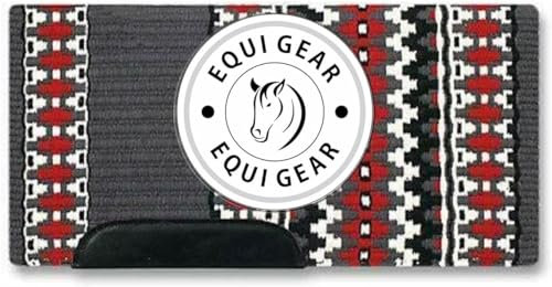 EQUIGEAR Western Show Horse Satteldecke aus neuseeländischer Wolle, Western-Design, handgefertigte Satteldecke, Wollpolster, Sensor Flex (Anpassung möglich), WW12 (34x36)