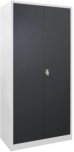 ADB - Armoire à portes battantes - RAL7035/7016 - H 1950 x l 920 x P 420 mm - Armoire en métal - Armoire d'atelier - Armoire de rangement