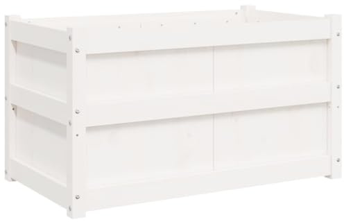 vidaXL Jardinière Blanc 90x50x50 cm Bois de pin Massif