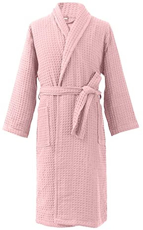 Chnnamzu Bademantel Flauschig -Waffelpique Bademantel Frottee Damen Bademantel Sauna Damen Lang Morgenmantel Damen Lang Hausmantel Saunakilt Langarm Badeponcho