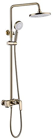 Duschset mit Wanneneinlauf, Messing-Duschsystem, Wandmontage, Duschsäule, Regendusche mit 3-Funktions-Handbrause, höhenverstellbar