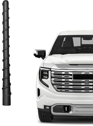 for GM Truck Short Antenna Fit for GMC Sierra 1500-3500 Denali (1999-2026) | Chevy Silverado 1500-3500 (1999-2026) | 7 Spiril Flexible Rubber Antenna, Optimized AM/FM Radio Reception Accessories