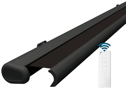 Eclipse Vollkassettenmarkise elektrisch 2x1,5m anthrazites Gehäuse Markise Balkon Terrassenüberdachung Gelenkarm Polyacryltuch UV-Schutz 50+ Smarthome-fähiger Dooya Motor, Markisentuch: Schiefer