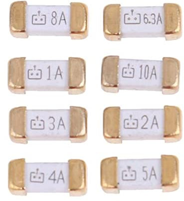 Sicherung Gold 1808 125V 250V AC 0451 SMD flinke Sicherung 0,5A 0,75A 1A 2A 3A 4A 5A 6,3A 8A 10A 12A 15A 500MA 750MA 2410 Ultraschnelle Sicherungen Ersatzsicherung (Size : 10A)