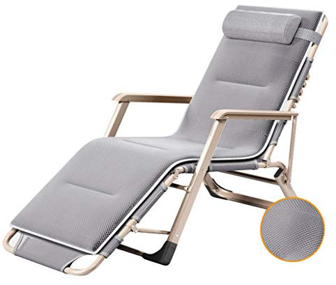 Balkon-Büro-Entspannungsstuhl, grau, faltbar, Sonnenliegen, Liegestühle, Liegestuhl, Gartenstuhl, Schwerelosigkeitsstühle, Relaxer, Liegestuhl, Sonnenliege, verstellbar, für Terrasse, Outdoor, Ca