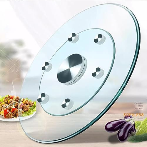 QSPNVFB 90cm Lazy Susan Piano Girevole in Vetro, Piatto per Torte Girevole A 360ºper Decorare E Servire, Vassoio Girevole in Vetro Temperato(90cm(36inch))