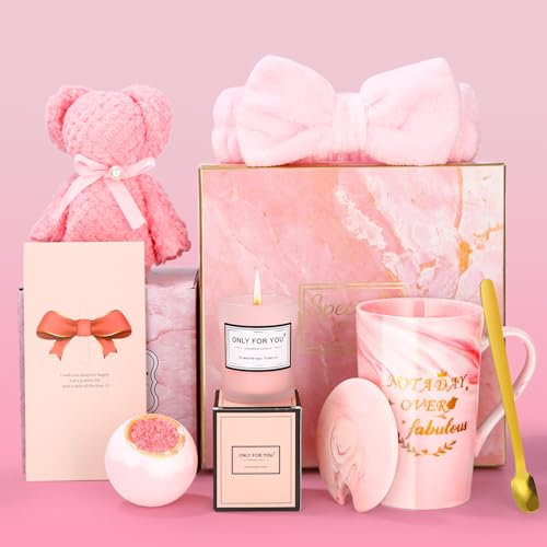 FAOKZE Süße Geburtstagsgeschenk für Frauen, Tasse Geschenkset für Beste Freundin, Mama, Personalisierbar