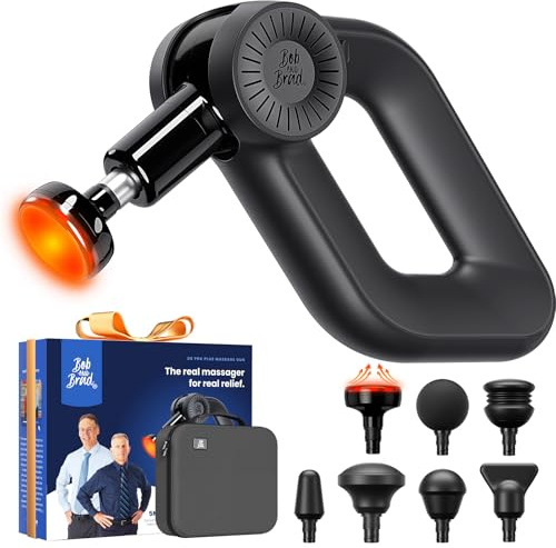 Bob and Brad D6 Pro Plus Pistola de Masaje Muscular con Función de Calor, Pistola Masajeadora Muscular de Tejido Profundo con 16mm de Amplitud, Eléctrica Massage Gun para Aliviar el Dolor Muscular