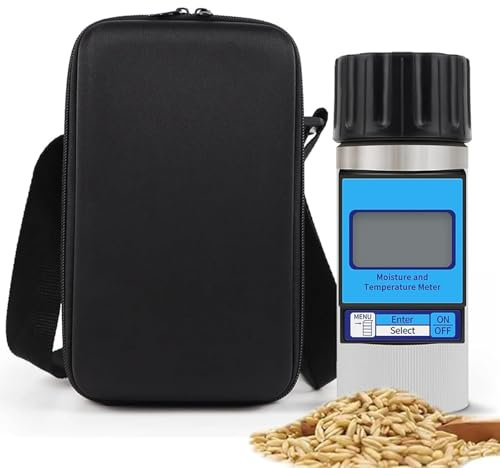 Misuratore di umidità portatile per cereali, misuratore di umidità automatico per cereali, per test di umidità di 43 cereali, cereali e semi 8-35% / semi oleosi 5-25%, per grano mais soia arachidi
