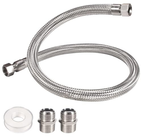 48 Inch×3/4 Inch Compressor Jumper Hose, Air Hose for Compressed Air Piping System With 2pcs 3/4 NPT Male parts (450 PSI &750°F)