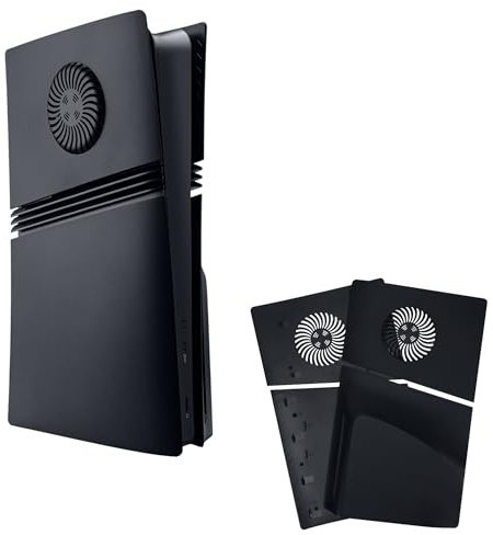 Mcbazel Placas Frontales para PS5 Pro, Cubiertas Ventiladas y Antiarañazos Compatibles con la Edición de Disco de PS5 Pro - Negro