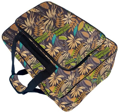 Pjeghbvop Borsa multiuso per macchina da cucire, spaziosa e robusta, organizer in nylon con manico per un facile trasporto con colori vivaci, Colore: marrone.