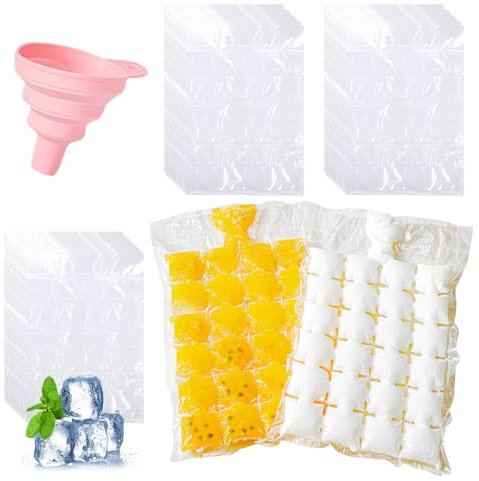 Dreamil Ice Cube - Bolsas desechables para cubitos de hielo (50 unidades, con embudo de silicona)