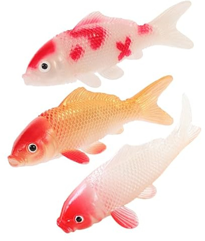 UPKOCH Künstliche Koi Goldfische 3 Stück Lebensechte Schwimmende Plastikfische Aquarium Zubehör Deko Für Aquarium Und Teich Realistische Fisch Ornamente