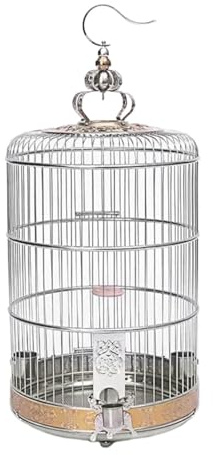 Papageienkäfig Edelstahl Vogelkäfige Metall Runde Vogel Käfig Haus Träger Kreative Retro Vogel Träger Für Haus Garten Für Drinnen Draußen(45.5 * 63cm)