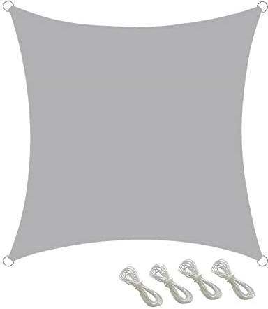 Toldo protector para el sol, 2 x 2 m, 3 x 3 m, 4 x 4 m, tela Oxford 420D blanco, beige, gris, para patio, piscina, jardín, patio trasero