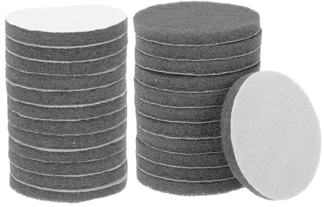 sourcing map 24pcs Scrubber Scouring Pads 800 Grits 4 Inch Drill Power Brush Hoop and Loop Surface Conditioning Disc Drill Scuffing Disc Scrub Pads for Home Kitchen Cleaning, Gray