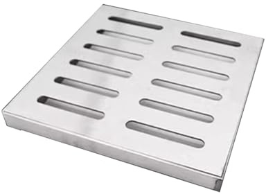 Grille de vidange carrée pour puits d'eau de pluie avec cadre en acier inoxydable 304 - 3 mm d'épaisseur - Durable - 400 x 400 x 30 mm - Solution de drainage d'extérieur robuste