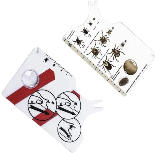 JRTEAY Tick Remover for Humans, Tick Removal Tool, Tick Catching Card with Magnifying Glass, Tick Catching Plastic Card, Pet Cleaning Supplies for Removing Ticks on Cats and Dogs