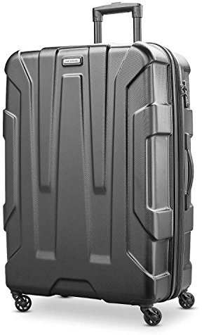 Samsonite Centric Hardside Expandable Luggage with Spinner Wheels, Black, Checked-Large 28-Inch