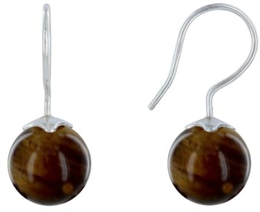 LES POULETTES BIJOUX - Örhängen Tigerns öga, Sterlingsilver, Tigeröga