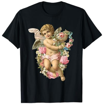 Angelic Angel with Daisy and Pink Roses T-Shirt