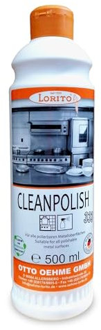 Lorito Cleanpolish 333 Edelstahlreiniger und Edelstahlpflege für Reinigung und Pflege von Edelstahl Oberflächen, 0,5 Liter