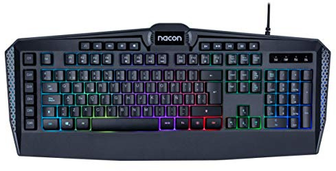 Nacon PCCL-210ES - Teclado Gaming de membrana, Retroiluminado USB, QWERTY Español