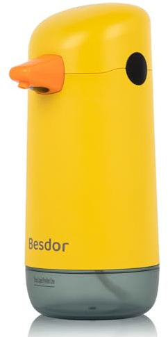 Besdor Automatic Soap Dispenser, Yellow Duck Cute Touchless Soap Dispenser, Infrared Sensor, Battery Powered, for Bathroom Kitchen