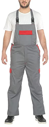 C.B.F. Balducci Group Arbeitslatzhose mit mehr Taschen Grau Rot 3XL