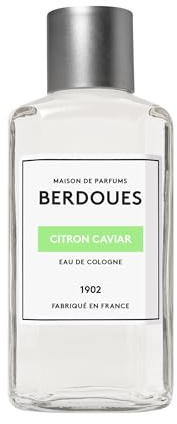 BERDOUES 1902 Eau de Cologne Citron Caviar, Fraiche et Pétillante, Made in France, Parfum femme, Parfum fleur d’oranger, citron, vétiver, recharge 245ml