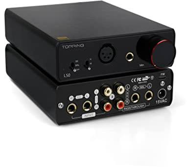 Topping L50 NFCA Kopfhörerverstärker Home Audio Verstärker SE/BAL Eingang Gain Switch 2 Kanal Verstärker HiFi Kopfhörerverstärker (Schwarz)