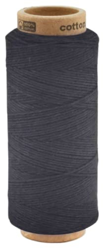 fuwi Baumwollkordel 1 mm - Bäckergarn, Makramee & Geschenkband - 100% neue Baumwolle, matt und farbecht, 100 Meter (9999 Schwarz)