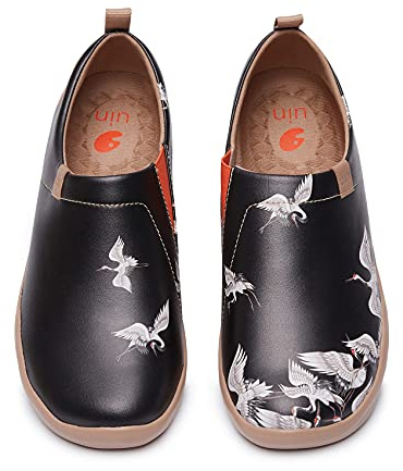 UIN Cómodo Unisexo Art Rezando de Microfibra Orar Transpirable Suela de PU Mocasines Piel Mujer,Vestido Zapatos de Mujer